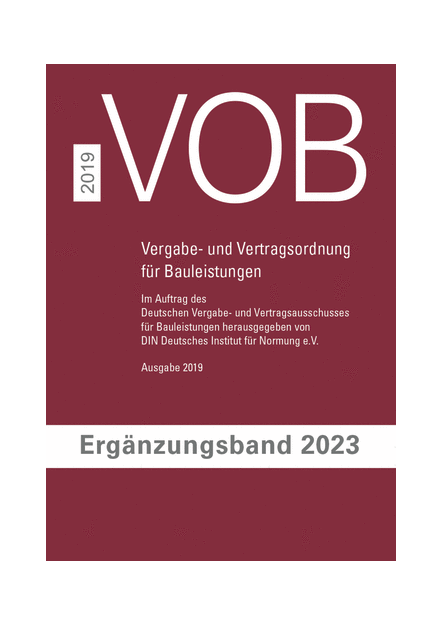 Ergänzungsband 2023 zur VOB Gesamtausgabe 2019 
