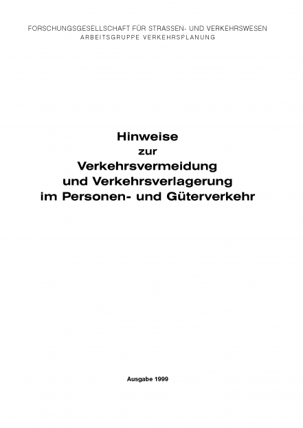 H Verkehrsvermeidung, - verlagerung