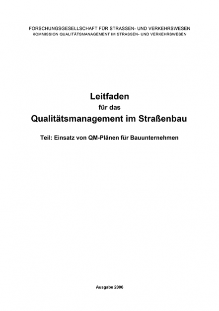 Leitfaden Qualitätsmanagement Teil: QM-Plänen