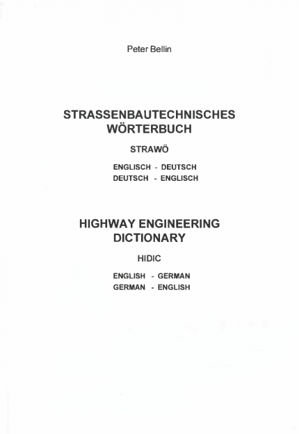 Bellin: Straßenbautechnisches Wörterbuch (STRAWÖ)