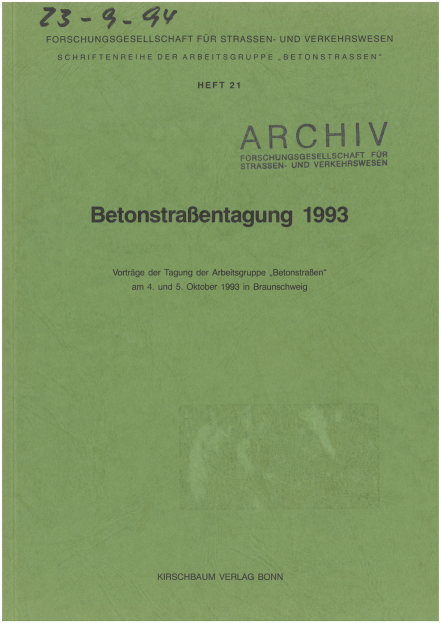 Betonstraßentagung 1993