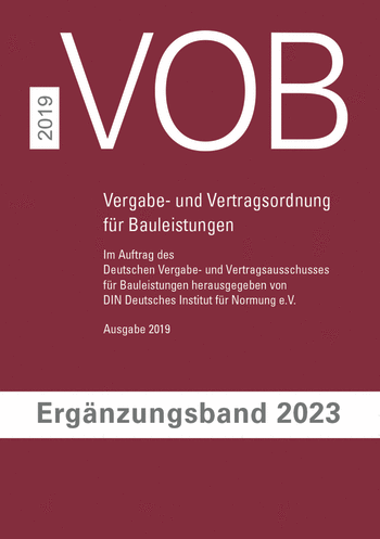 Ergänzungsband 2023 zur VOB Gesamtausgabe 2019 